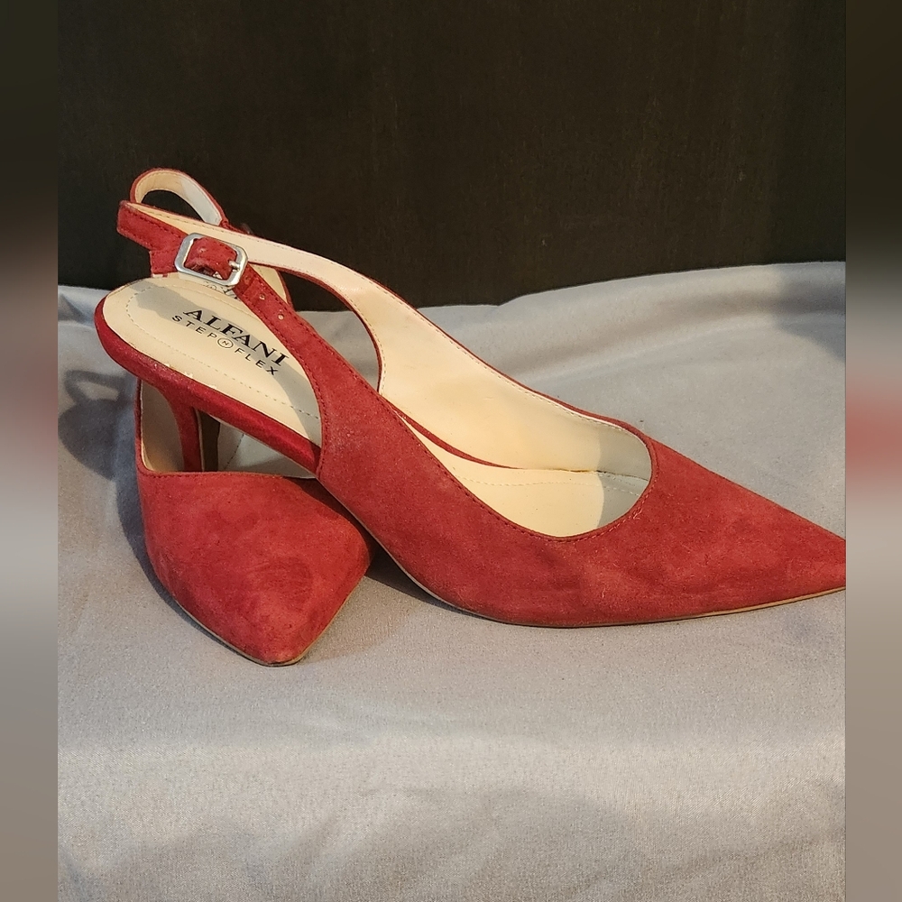 Alfani Women's Red Suede Slingback Heels